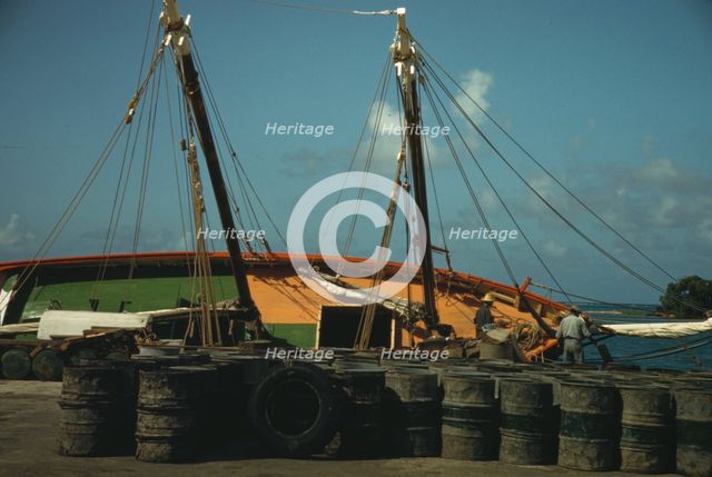 Along the waterfront, Christiansted, Saint Croix, Virgin Islands, 1941. Creator: Jack Delano.