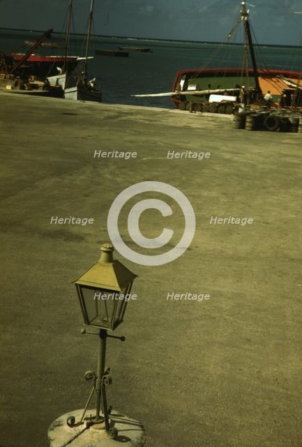 Along the waterfront, Christiansted, Saint Croix, Virgin Islands, 1941. Creator: Jack Delano.