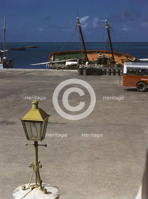 Along the waterfront, Christiansted, Saint Croix, Virgin Islands, 1941. Creator: Jack Delano.