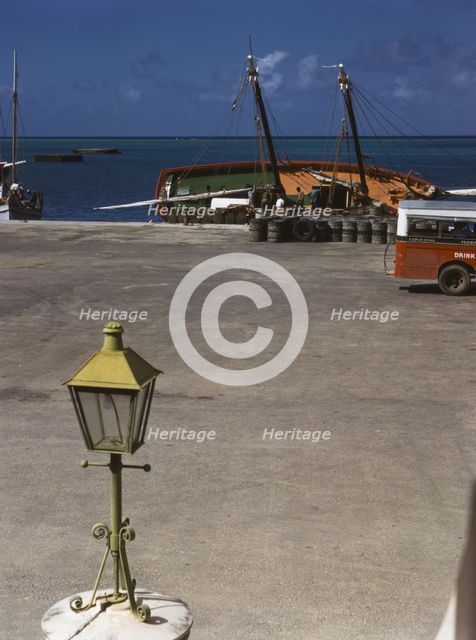 Along the waterfront, Christiansted, Saint Croix, Virgin Islands, 1941. Creator: Jack Delano.