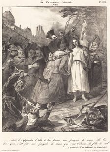 ...alors, il s'approcha d'elle: Parody of van Dyck's Betrayal of Christ, 1832. Creator: Unknown