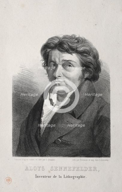Aloys Senefelder. Creator: Lorenzo II Quaglio (German, 1793-1869).