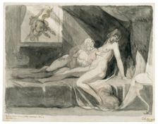 Alp leaves the bed chamber of two sleeping women, 1810. Creator: Füssli (Fuseli), Johann Heinrich (1741-1825)