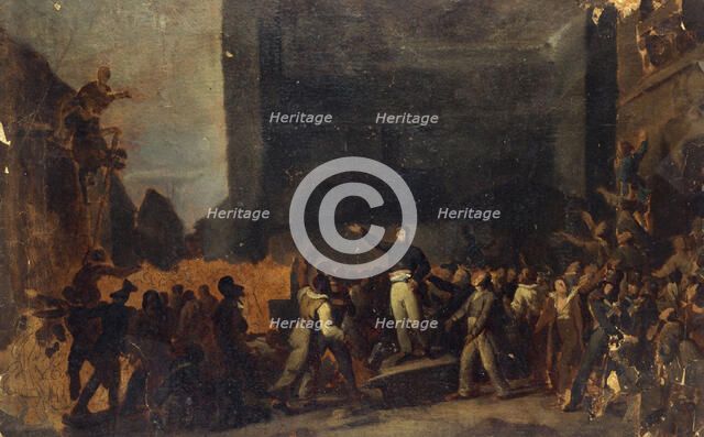 Alphonse Baudin (1811-1851) at the barricade of Faubourg Saint-Antoine, December 3, 1851.  Creator: Unknown.