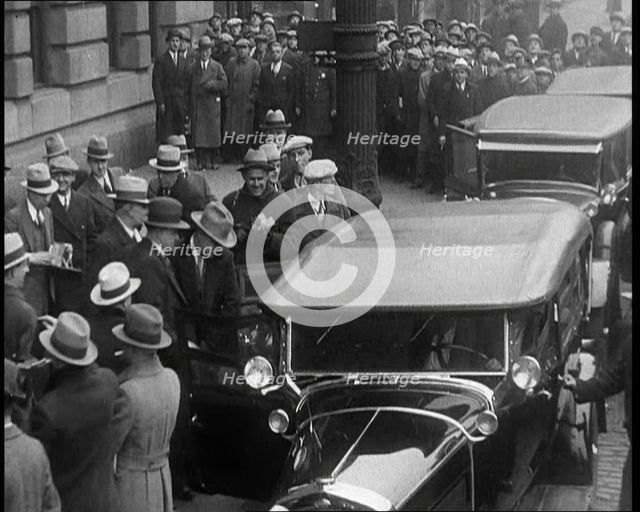 Alphonse Gabriel Capone AKA 'Al Capone' Emerging from an Official Building Entering a Car..., 1930. Creator: British Pathe Ltd.