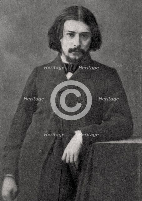 Alphonse Daudet, French novelist, 1869. Artist: Unknown