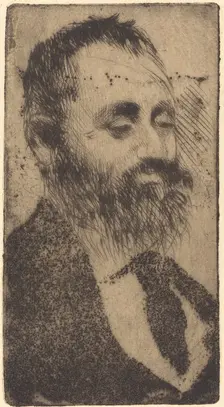 Alphonse Hirsch, 1875. Creator: Edgar Degas