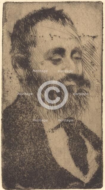 Alphonse Hirsch, 1875. Creator: Edgar Degas.