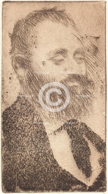 Alphonse Hirsch, 1875. Creator: Edgar Degas.