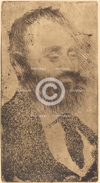 Alphonse Hirsch, 1875. Creator: Edgar Degas.