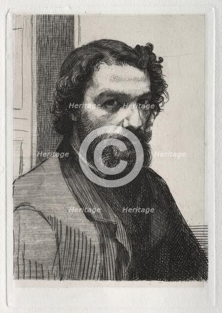 Alphonse Legros, 1861 (printed 1875). Creator: Félix Bracquemond (French, 1833-1914); Cadart.