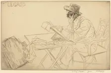Alphonse Legros Sketching. Creator: Alphonse Legros