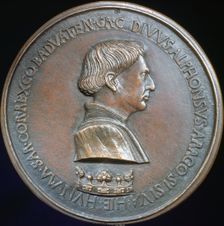 Alphonse V of Aragon c1415-1455. Artist: Pisanello