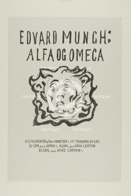 Alpha and Omega:Title Page, 1908/09. Creator: Edvard Munch.