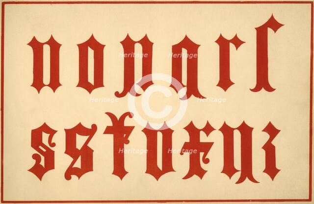 Alphabet, archaic letters, lower case. Artist: Unknown.