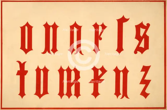 Alphabet, archaic letters, lower case. Artist: Unknown.