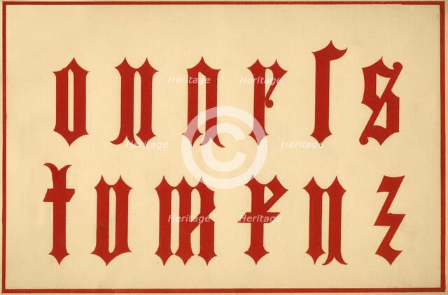 Alphabet, archaic letters, lower case. Artist: Unknown.