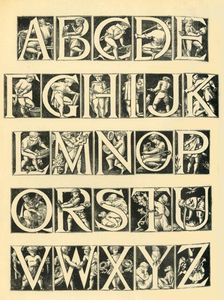 Alphabet design for tiles, 1864, (1881). Creator: Unknown