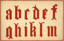 Alphabet, letters a-m, lower case