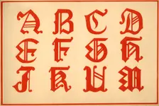 Alphabet, letters A-M, upper case