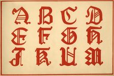 Alphabet, letters A-M, upper case