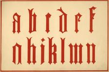 Alphabet, letters a-n, lower case