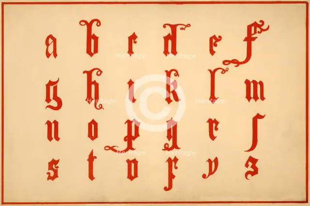 Alphabet, letters a-z, lower case. Artist: Unknown.