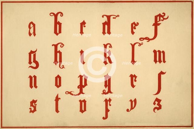 Alphabet, letters a-z, lower case. Artist: Unknown.