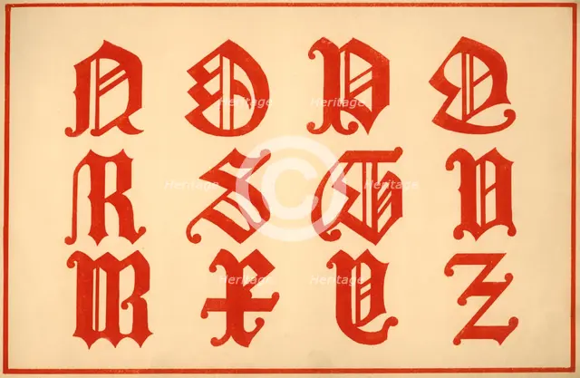 Alphabet, letters N-Z, upper case. Artist: Unknown.