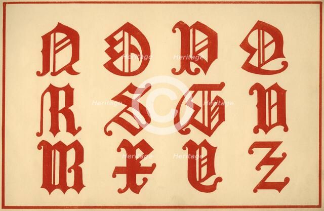 Alphabet, letters N-Z, upper case. Artist: Unknown.