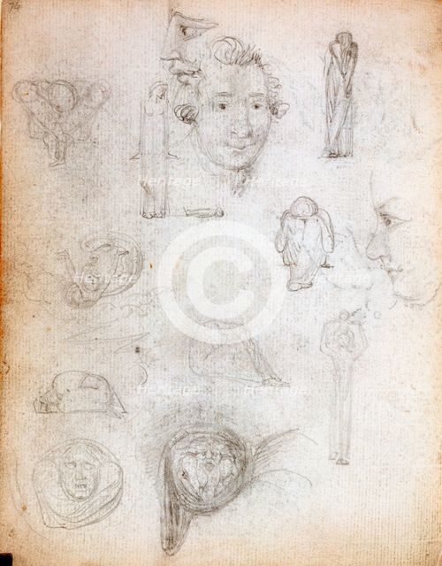 Alphabetic human forms,  c1787-1818.  Creator: William Blake.