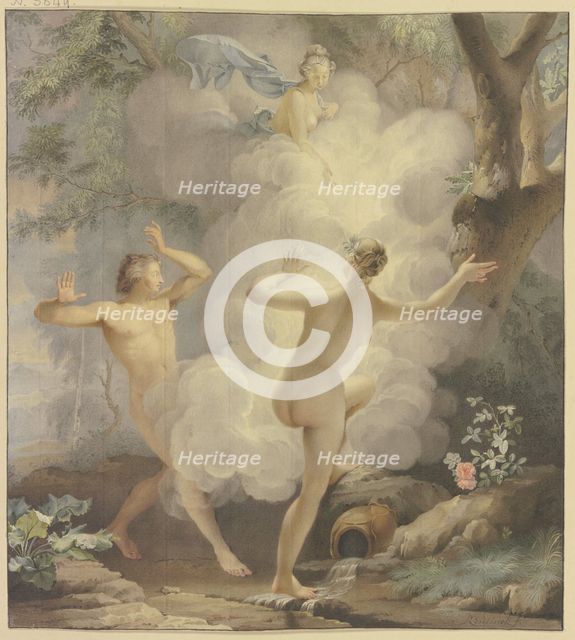 Alpheios pursues Arethusa, who is rescued by Diana, 1742. Creator: Arnout Rentinck.