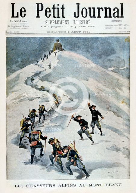 Alpine hunters on Mont Blanc, 1901. Artist: Unknown