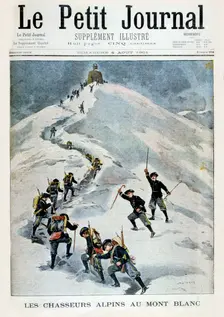 Alpine hunters on Mont Blanc, 1901