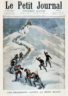 Alpine hunters on Mont Blanc, 1901