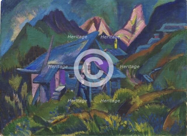 Alpine huts and Tinzenhorn, 1919-1920. Creator: Kirchner, Ernst Ludwig (1880-1938).