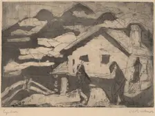 Alpine Huts in Fog, 1920. Creator: Ernst Kirchner