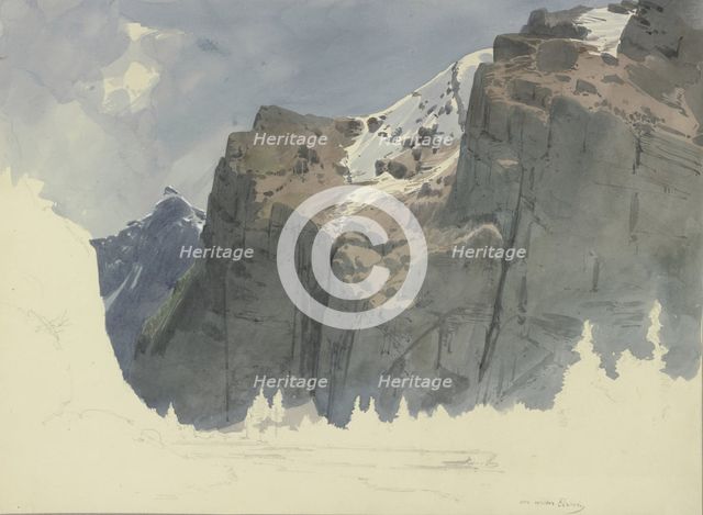 Alpine landscape, 1849. Creator: Carl Theodor Reiffenstein.