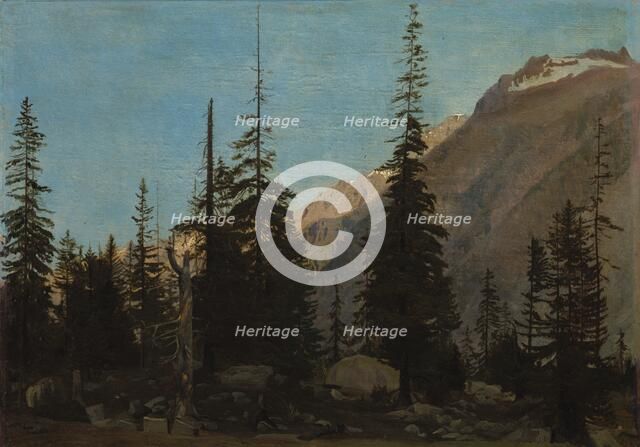 Alpine Landscape: The Handegg, Switzerland, 1850s. Creator: Jean-Léon Gérôme (French, 1824-1904).