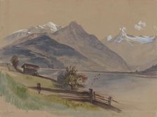 Alpine landscape with a lake, around 1846-1850. Creator: Friedrich Carl von Scheidlin