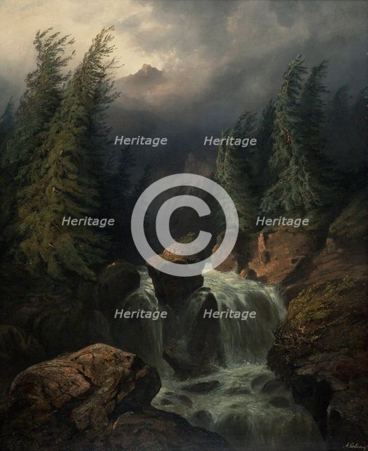 Alpine rapids, 1830-1864. Creator: Alexandre Calame.