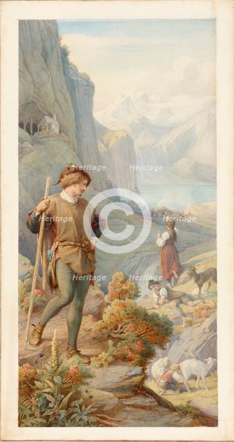 Alpine scene, Schiller's "Berglied", 1881.  Creator: Leopold Bode.