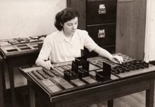 Aptitude test, Rowntree factory, York, Yorkshire,1948