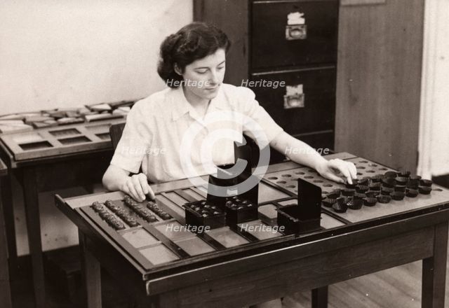 Aptitude test, Rowntree factory, York, Yorkshire,1948. Artist: Unknown