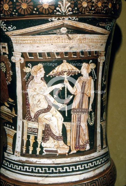 Apulian Vase, Penelope Spinning Wool, c340 BC. Artist: Unknown.