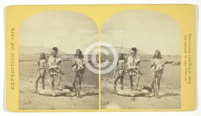 Apache Indians, as they appear ready for the war-path, 1873. Creator: Tim O'Sullivan.
