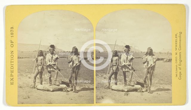 Apache Indians, as they appear ready for the war-path, 1873. Creator: Tim O'Sullivan.