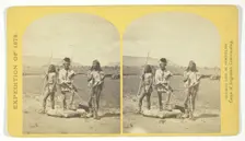 Apache Indians, as they appear ready for the war-path, 1873. Creator: Tim O'Sullivan
