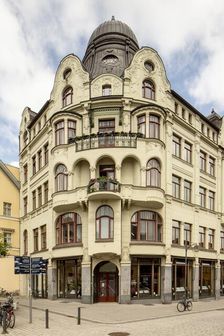 Apartment building, Hansahaus am Wielandplatz, Weimar, Germany, (1905), 2018. Rudolf Zapfe 1905. Artist: Alan John Ainsworth