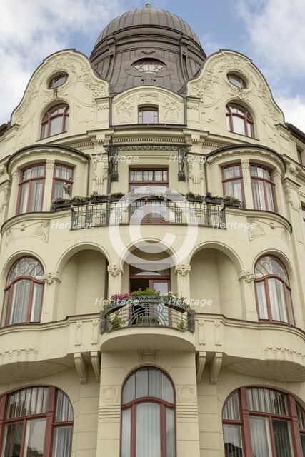 Apartment building, Hansahaus am Wielandplatz, Weimar, Germany, (1905), 2018. Artist: Alan John Ainsworth.